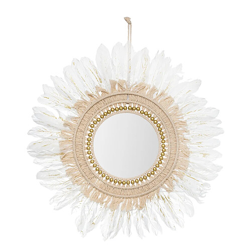 Miroir Or Plume Blanc D 50 cm - Feeric Christmas