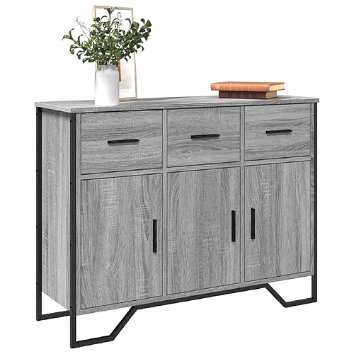 vidaXL Buffet sonoma gris 97x32,5x74,5 cm bois d'ingénierie