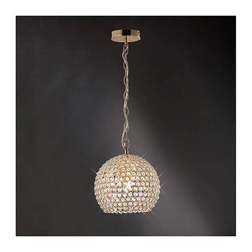 Luminaire Center Suspension Ava 4 Ampoules doré/cristal