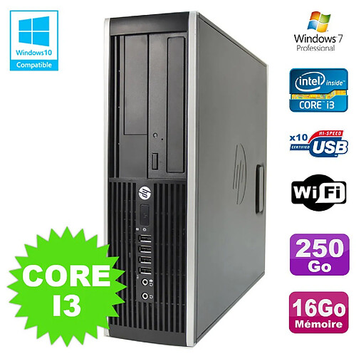 PC HP Elite 8200 SFF Intel Core I3 3.1GHz 16Go Disque 250Go DVD WIFI W7 · Occasion