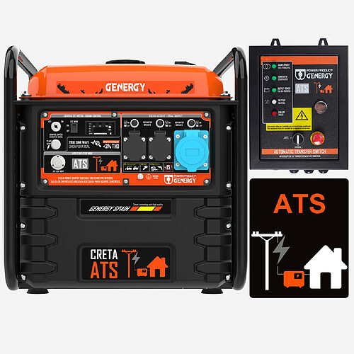 Groupe électrogéne inverter GENERGY CRETA ATS 7500W - Démarrage électrique/Panne d'électricité - Generateur essence