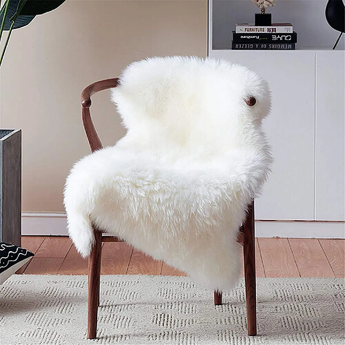 Tapis en Peau de Mouton Synthétique 60x90cm Blanc