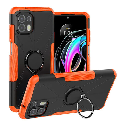 Coque en TPU anti-chocs avec béquille pour votre Motorola Edge 20 Lite - orange