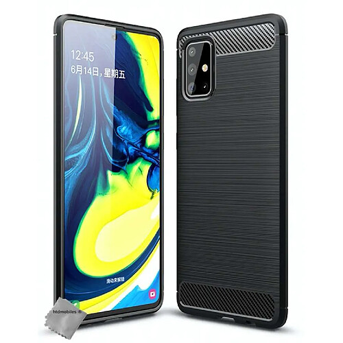 Htdmobiles Coque silicone gel carbone pour Samsung Galaxy A71 + film ecran - NOIR