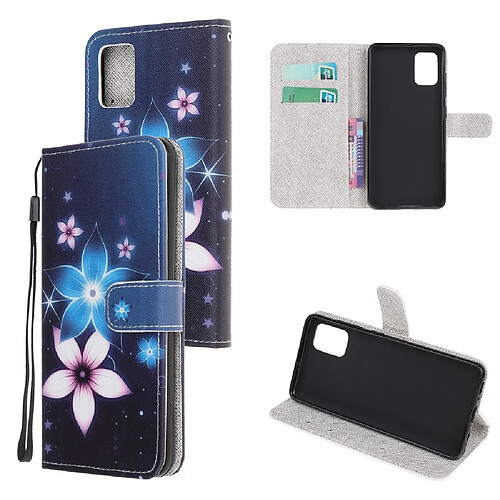 Etui en PU croix texture élégant à motifs avec support fleur pour votre Samsung Galaxy A71 5G SM-A716