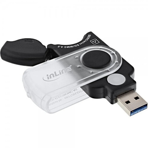 Alpexe Lecteur de carte mobile InLine® USB 3.0 pour SD, SDHC, SDXC, microSD