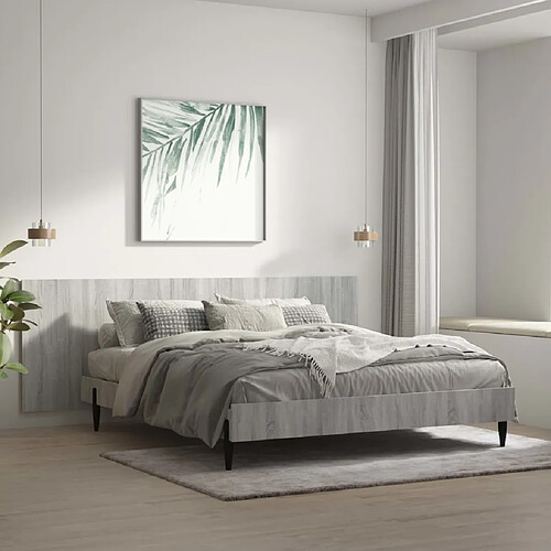 vidaXL Tête de lit murale Sonoma gris 240x1,5x80 cm Bois d'ingénierie