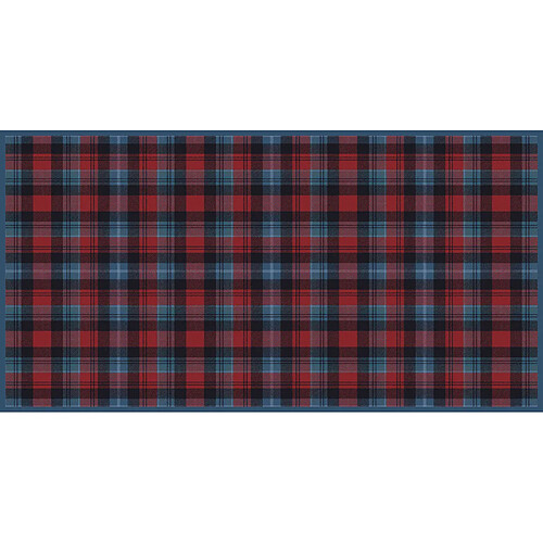 Alter Chemin de cuisine, 100% Made in Italy, Tapis antitache avec impression numérique, Chemin de table antidérapant et lavable, Modèle Tartan - Damaris, cm 100x52