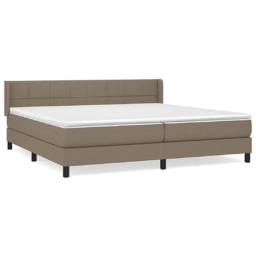 Maison Chic Lit adulte- Lit + matelas,Sommier à lattes de lit avec matelas Taupe 200x200 cm Tissu -GKD25301