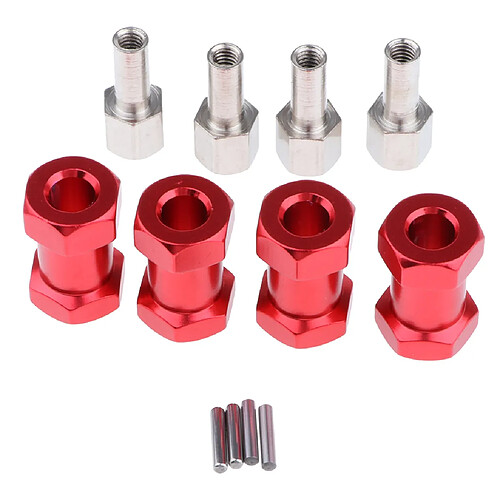 Adaptateur d'extension pour moyeu hexagonal 12mm 15-25mm pour RC Crawler Red -20mm