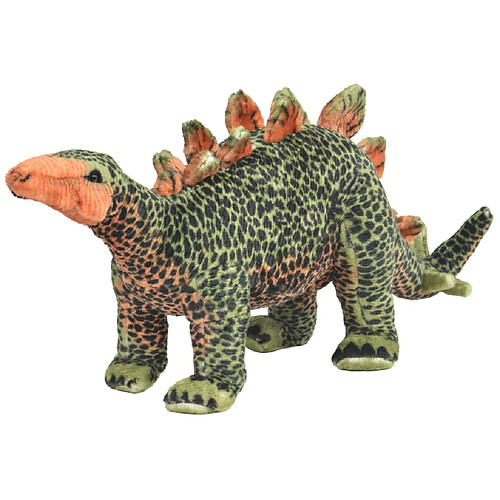 vidaXL Jouet en peluche Dinosaure Stegosaurus Vert et orange XXL