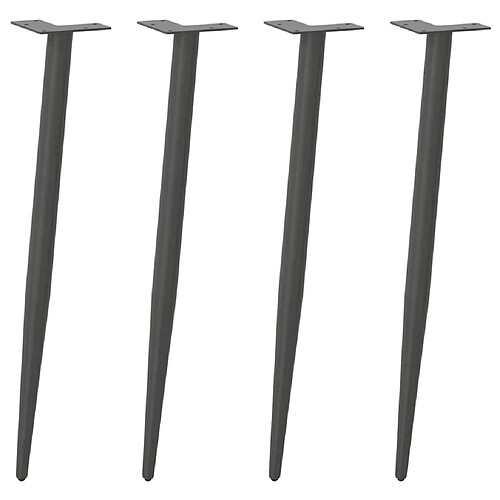 vidaXL Pieds de table basse forme conique 4 pcs anthracite 72-73 cm