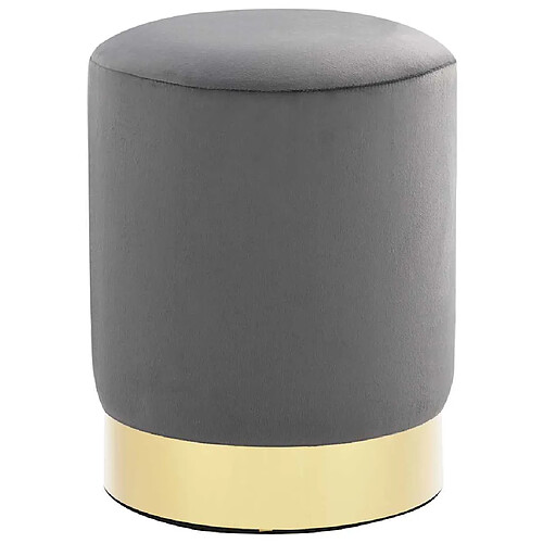 vidaXL Tabouret Gris foncé et doré Velours