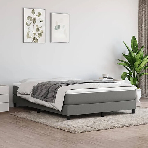 vidaXL Cadre de lit sans matelas gris foncé 140x190 cm tissu