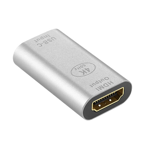 Avizar Adaptateur USB-C femelle vers HDMI femelle 4K Design Compact Argent