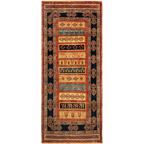 Vidal Tapis de couloir en laine 209x86 rouge Kashkuli