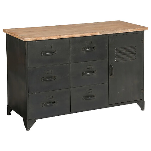 Atmosphera, Createur D'Interieur Commode industrielle en métal Torof - L. 108 x H. 70 cm - Noir