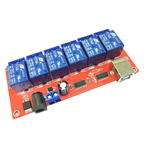 Commande d'ordinateur d'optocoupleur de carte de module de relais d'USB de 6 canaux pour Arduino 12V