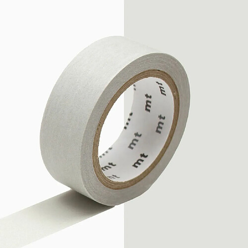 Masking tape unicolore pastel - Gris - 1,5 cm x 7 m