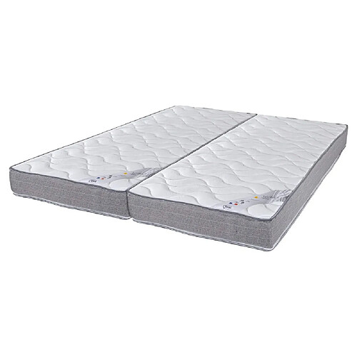 Ebac Matelas 2x70x190 Wave - Mousse - Hauteur 19 cm - 3 zones - Soutien ferme