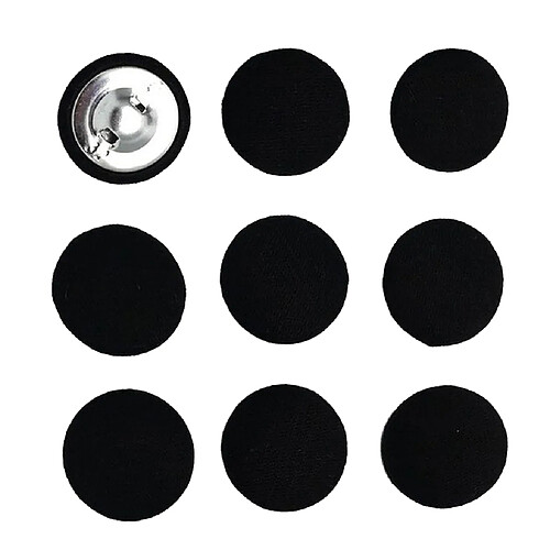 10pcs boutons de tissu de coton couverts accessoires de couture pour vêtement noir