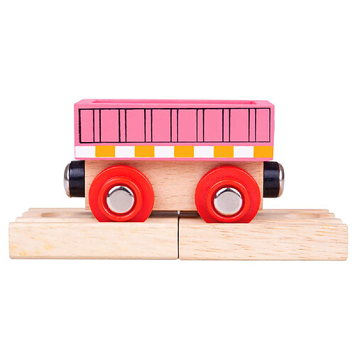 Bigjigs Rail Wagon rose sur rail en bois