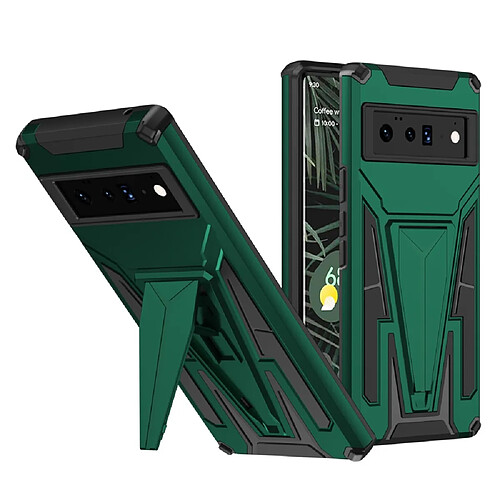 Coque en TPU anti-griffes avec béquille en V, vert pour votre Google Pixel 6 Pro