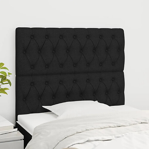 vidaXL Têtes de lit 2 pcs Noir 100x7x78/88 cm Tissu