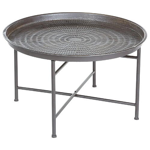 Atmosphera, Createur D'Interieur Table d'appoint en métal Instant - Diam. 65 cm - Gris