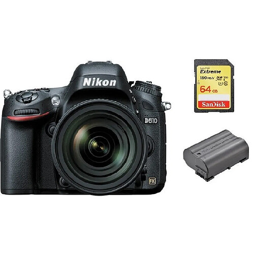 NIKON D610 KIT AF-S 24-85MM F3.5-4.5G ED VR + 64GB SD card + EN-EL15B Battery