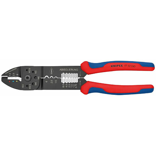 KNIPEX Pince à sertir noire laquée avec gaines bi-matière 240 mm