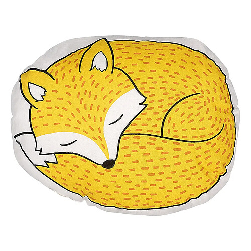 Beliani Coussin DHANBAD Coton 50 x 40 cm Animal Jaune