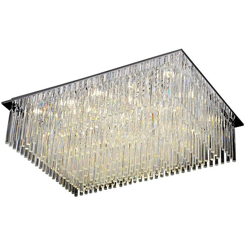 EPIKASA Plafonnier Euphoria, Argent, Cristal, 80x55x30,3 cm