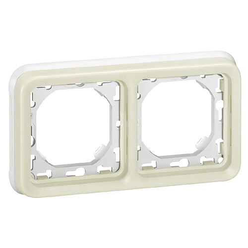 Legrand plaque d'encastrement plexo 2 postes horizontal blanc (composabl