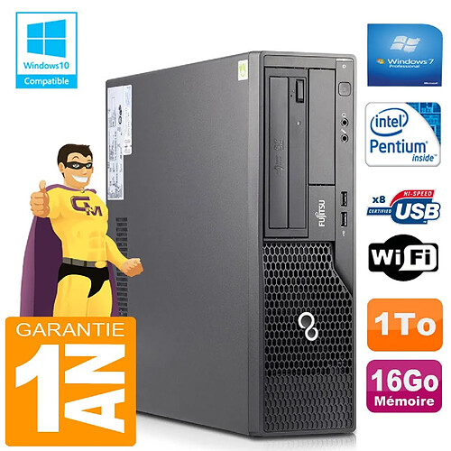 PC Fujitsu Esprimo E500 E85+ SFF Intel G640 RAM 16Go Disque 1 To Wifi W7 · Occasion