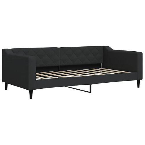 Maison Chic Lit de jour, Lit de repos pour Salon Chambre,Canapé-lit,Lit d'invité noir 90x190 cm tissu -MN28382