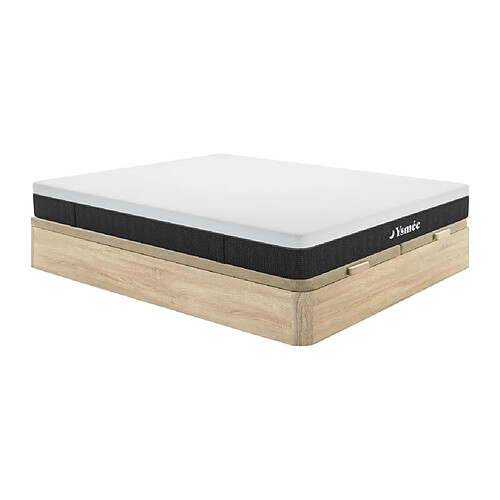 Vente-Unique Ensemble 180 x 200 cm sommier coffre naturel clair + matelas ressorts ensachés 7 zones ép.22cm - CELESTRIA de YSMÉE