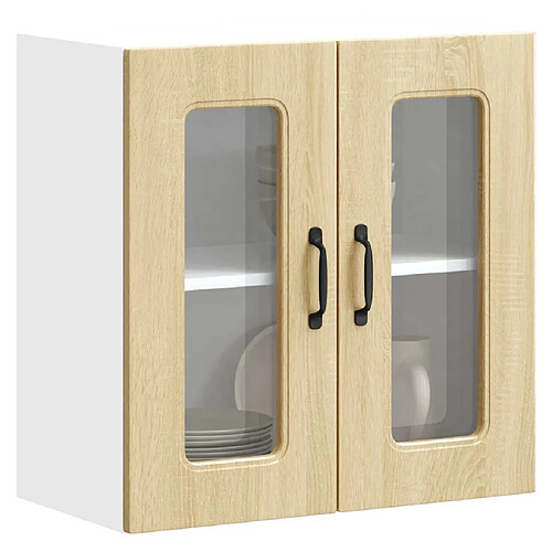 vidaXL Armoire murale de cuisine et porte en verre Kalmar chêne sonoma