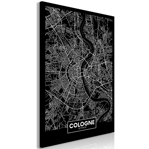 Artgeist Tableau - Dark Map of Cologne (1 Part) Vertical [40x60]