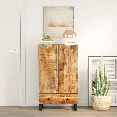 vidaXL Buffet haut avec tiroir 60x33x100cm bois massif manguier et fer