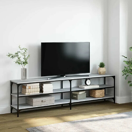 Maison Chic Meuble TV scandinave gris - Banc TV pour salon Sonoma 180x30x50 cm bois d'ingénierie et métal -MN48112