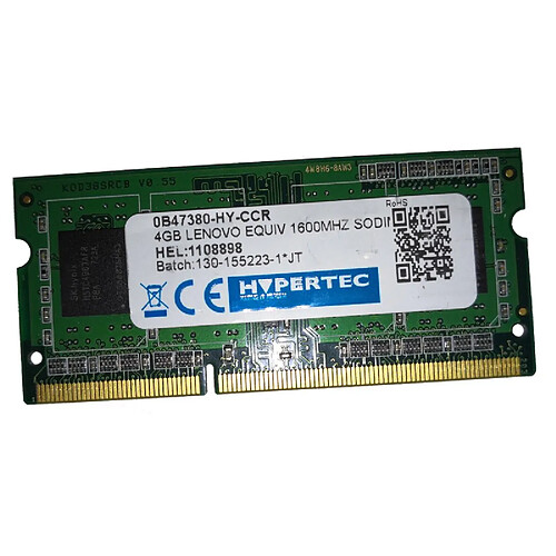 4Go RAM PC Portable HYPERTECH 0B47380-HY-CCR SODIMM DDR3 PC3L-12800S 1.35v CL11 · Occasion