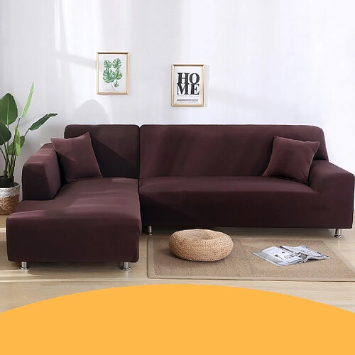 Wewoo Housse de canapé tout compris Universal Set Sofa Full Cover Add One Piece of Pillow CaseSize Three Seater 190-230cm Coffe