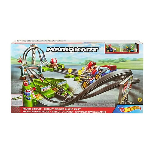 Hot Wheels - Circuit Deluxe Mario Kart - Circuit Petites Voitures - 5 ans et +