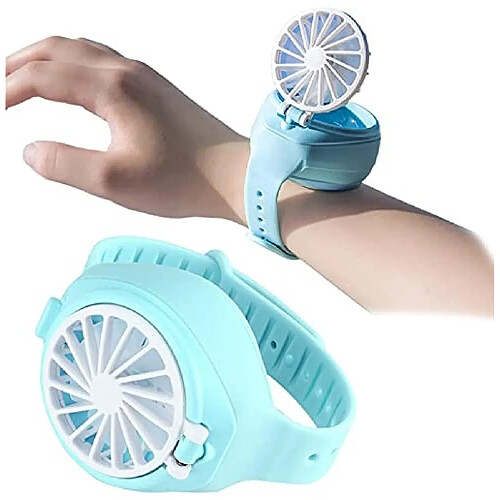 Ventilateur de Montre seaNpem, ventilateur de Poignet Portable Personnel, mini Ventilateur de Montre Électrique Ultra-Silencieux Rechargeable USB à Troisième Vitesse pour Enfants en Plein Air