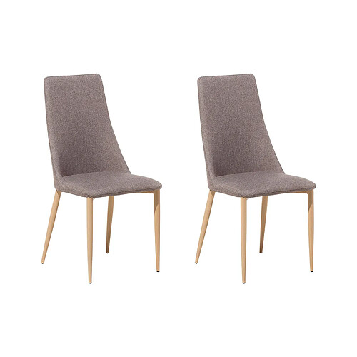 Beliani Chaise de salle à manger CLAYTON Set de 2 Tissu Taupe