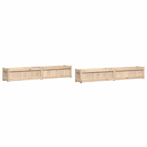 Maison Chic Lot de 2 Jardinières,Bac à fleurs - pot de fleur bois de pin massif -GKD89249