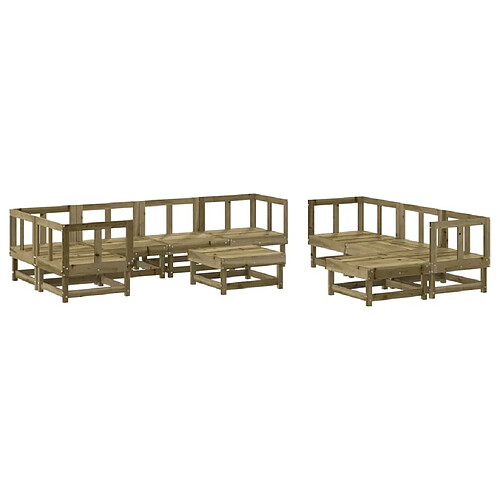 Maison Chic Salon de jardin 10 pcs - Table et chaises d'extérieur - Mobilier/Meubles de jardin Moderne bois de pin imprégné -MN38566