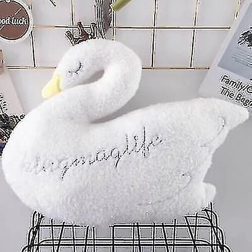 Universal 35 cm Princess Crown White Swan Oreiller en peluche Oreiller rembourré Accessoires Oreillers | Oreillers en peluche