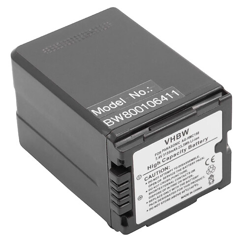 Batterie vhbw 3150mAh (7.4V) pour caméscope Panasonic HDC-SD100,-SD100GK,-SD20,-SD200,-SD20K,-SD3,-SD600. Remplace batteries: VW-VBG390, VW-VBG390E...